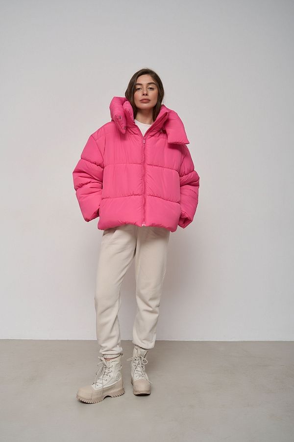 Куртка вкорочена на замку рожева KR0110/3 #RU# Куртка укороченная на замке розовая KR0110/3 № 1