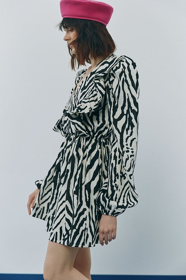 Сукня міні з воланами зебра D0523/1 № 2