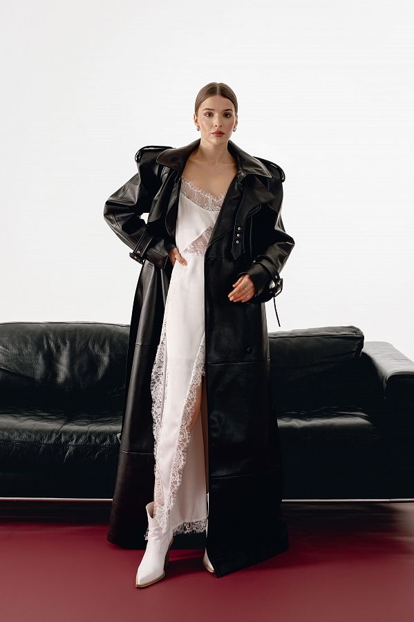 Тренч максі чорний  PREMT/02 № 3