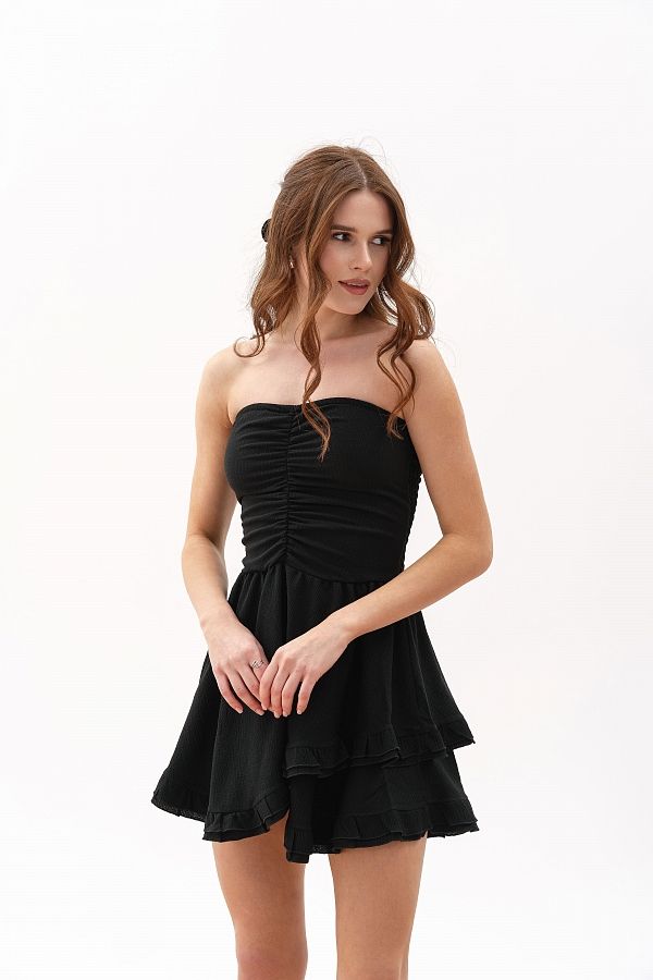 Сукня з відкритими плечима чорна VP0124/3 № 1