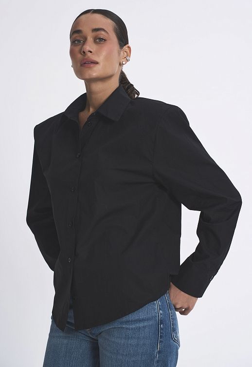 Сорочка котонова з підплічниками чорна - №2