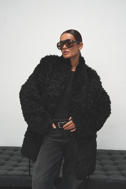Шубка подовжена чорна - №2