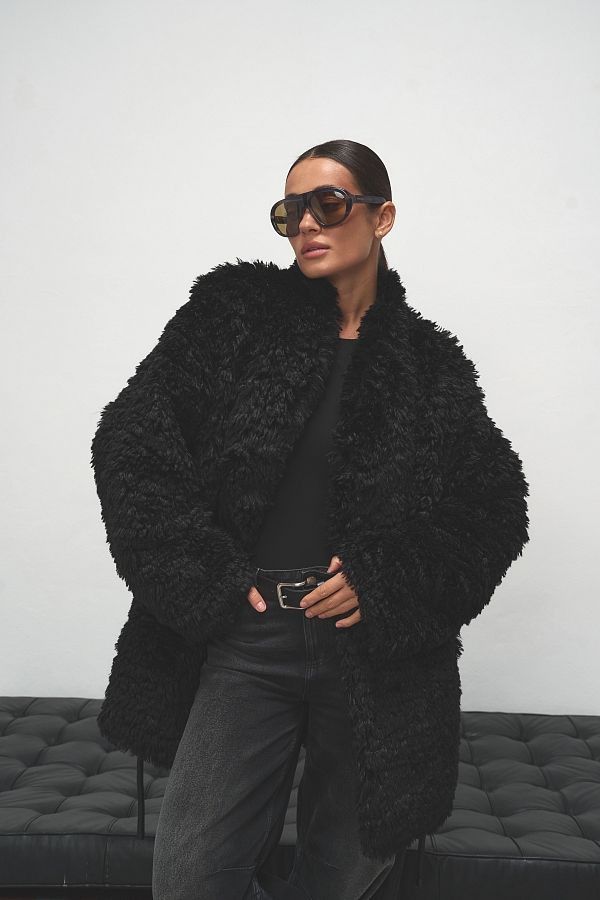 Шубка подовжена чорна 19421/2 № 2