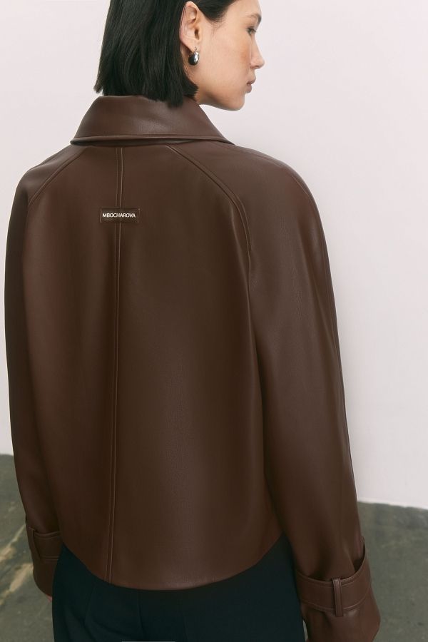 Тренч короткий екошкіра на замші коричневий МБКТ010/1 #RU# Тренч короткий экокожа на замше коричневый МБКТ010/1 № 3