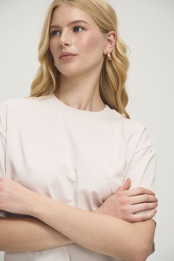 Футболка зі стразами MBocharova бежева FB202411/5 #RU# Футболка со стразами MBocharova бежевая FB202411/5 № 1