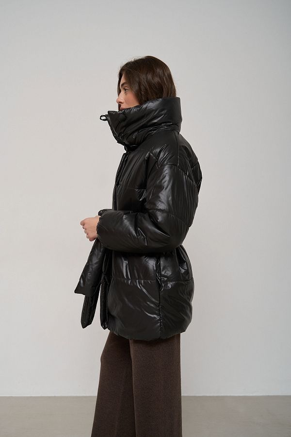 Куртка подовжена з високим коміром на кнопках лаке К0822/2 #RU# Куртка удлиненная с высоким воротником на кнопках лаке К0822/2 № 6