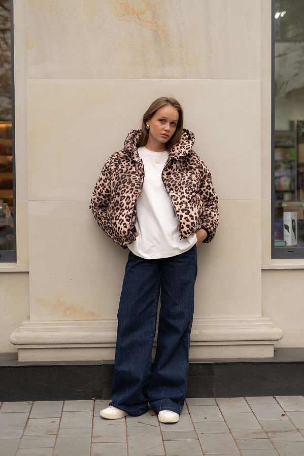 Пуховик принт з капюшоном леопардовий 240901/1 #RU# Пуховик принт с капюшоном 24/1 240901/1 № 4