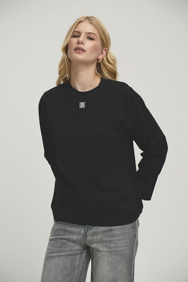 Лонгслів oversize MBocharova чорний DK0215/6 #RU# Лонгслив oversize MBocharova черный DK0215/6 № 1