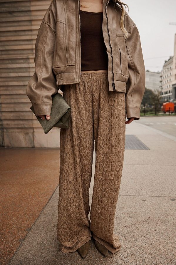 Штани мереживні палацо бежеві SHT/MER/02 #RU# Брюки кружевные палаццо бежевые SHT/MER/02 № 4