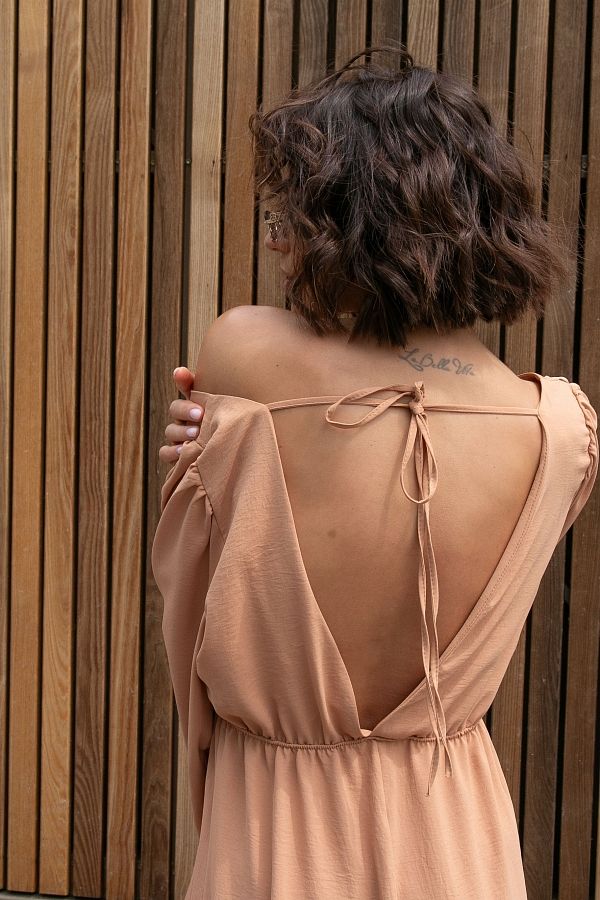 Сукня максі з відкритою спиною цегляний МБПЛ003/1 № 3