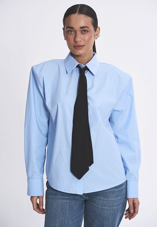 Сорочка котонова з підплічниками блакитна - №2