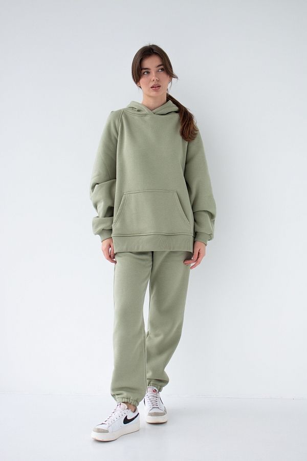 Костюм спортивний утеплений на флісі худі+джогери оливковий Н0126/2 #RU# Костюм спортивный утепленный на флисе худи+джогеры оливковый Н0126/2 № 2