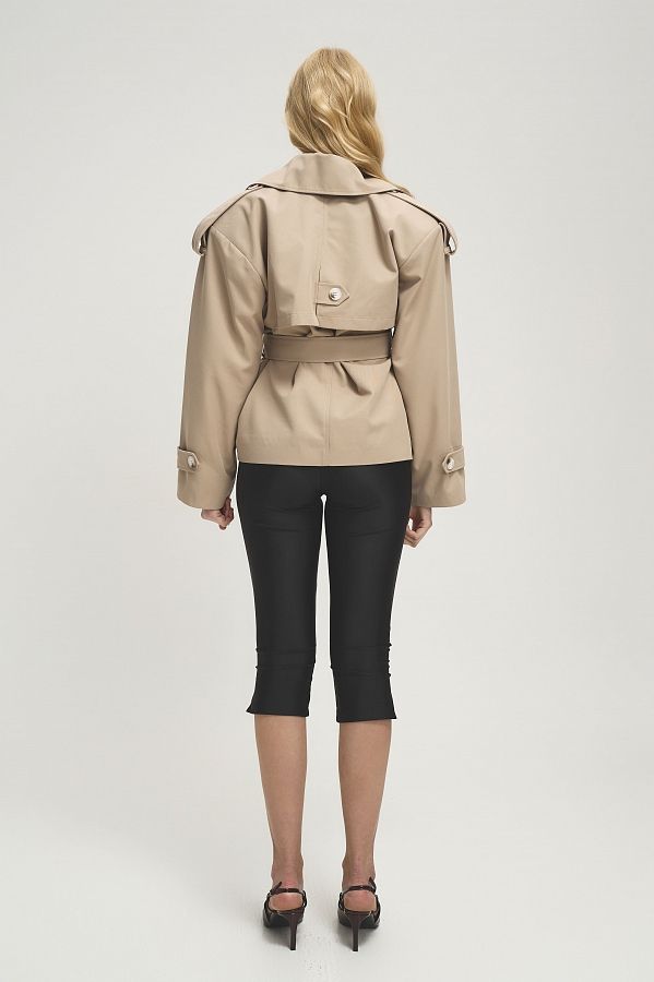 Тренч вкорочений котоновий бежевий PREM/02 #RU# Тренч укороченный бежевый котоновый PREM/02 № 4