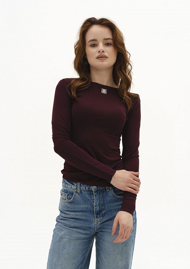 Лонгслів приталений бордовий НФ-00000203/4 #RU# Лонгслив приталенный бордовый НФ-00000203/4 № 2
