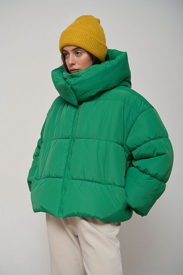 Куртка вкорочена на замку зелена KR0110/5 #RU# Куртка укороченная на замке зеленая KR0110/5 № 6