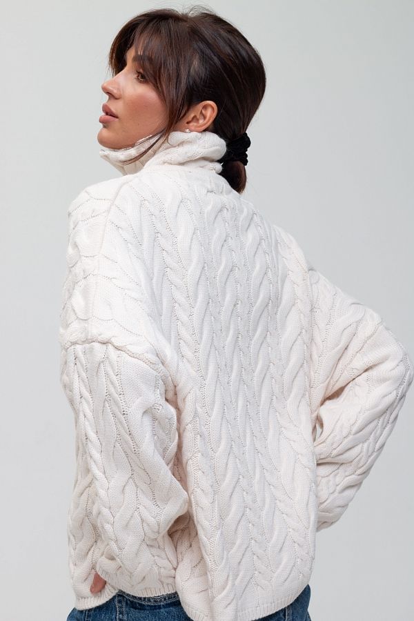 Светр косичка на замку молочний ТК231078 #RU# Свитер косичка на замке молочный ТК231078 № 5