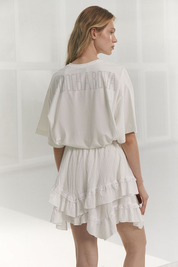 Спідниця з мереживом біла SP2024/1 #RU# Юбка с рюшами белая SP2024/1 № 2