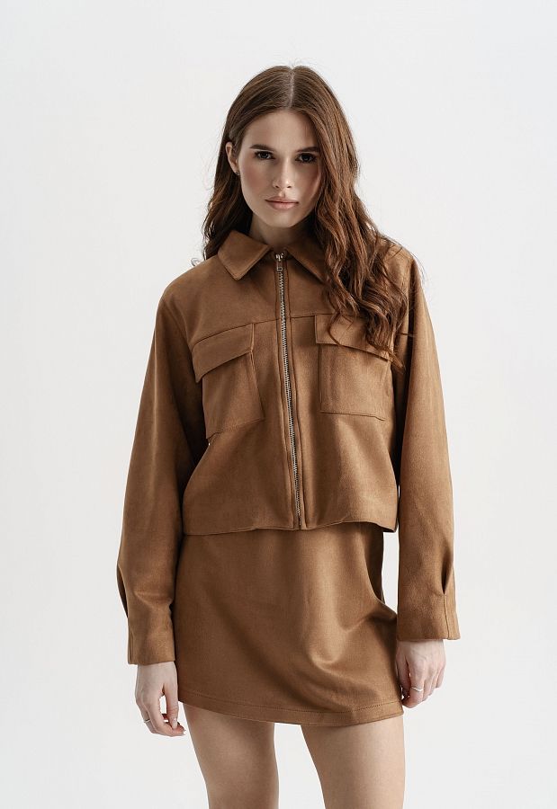 Куртка замшева коротка руда НФ-00000752/3 #RU# Куртка замшевая короткая рыжая НФ-00000752/3 № 2