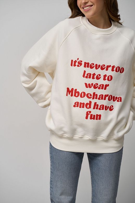 Світшот з принтом молочний - №2