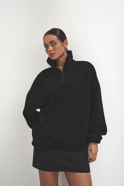 Світшот теді із замком чорний