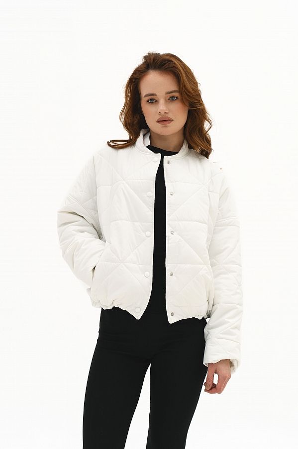 Бомбер на кнопках молочний К0623/4 #RU# Бомбер на кнопках молочный К0623/4 № 2