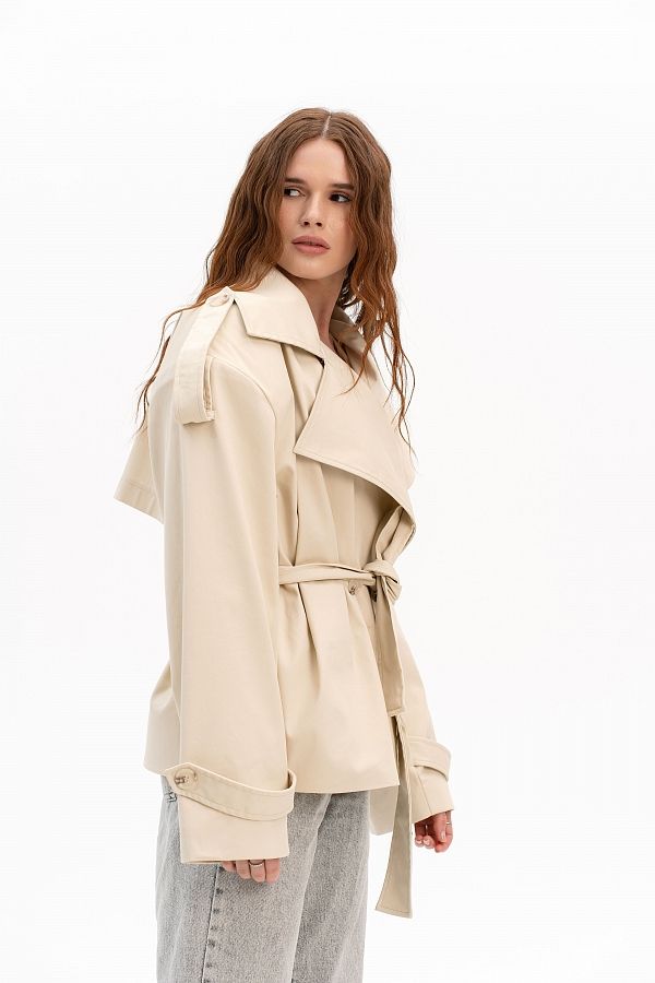 Тренч вкорочений котоновий butter yellow PREM/03 #RU# Тренч укороченный котоновый butter yellow PREM/03 № 4