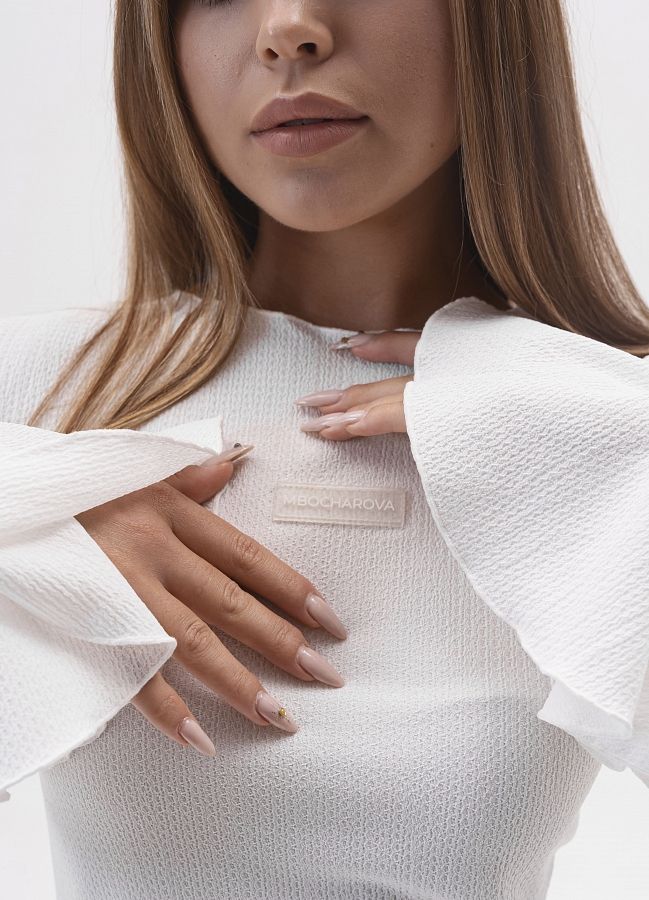 Сукня міні приталена жатка біла SZHP/01 № 2