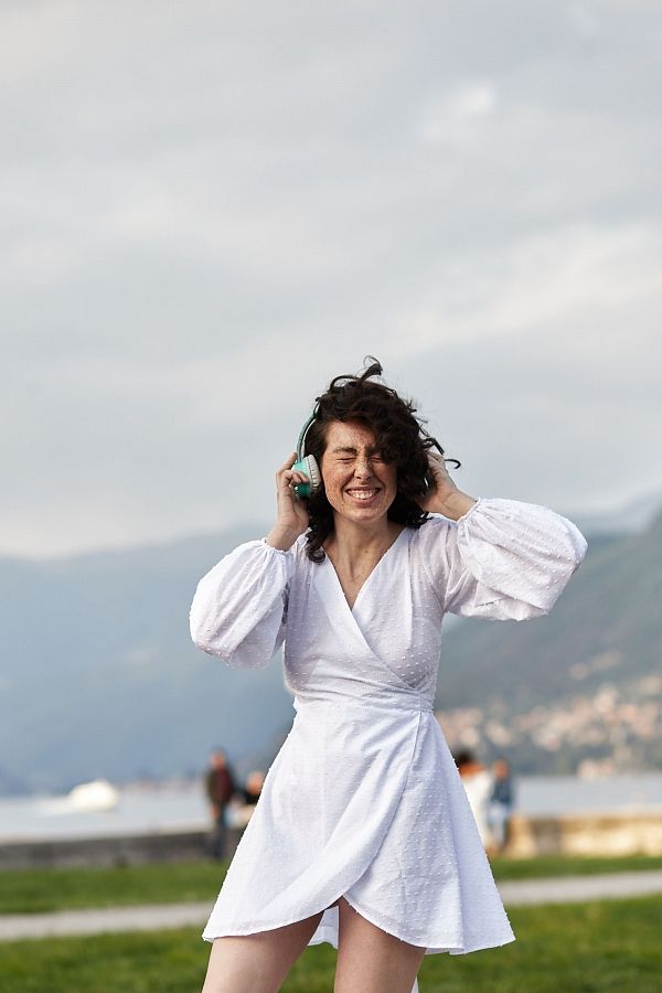 Сукня на запах з подвійною спідницею біла  D0823/4 № 1