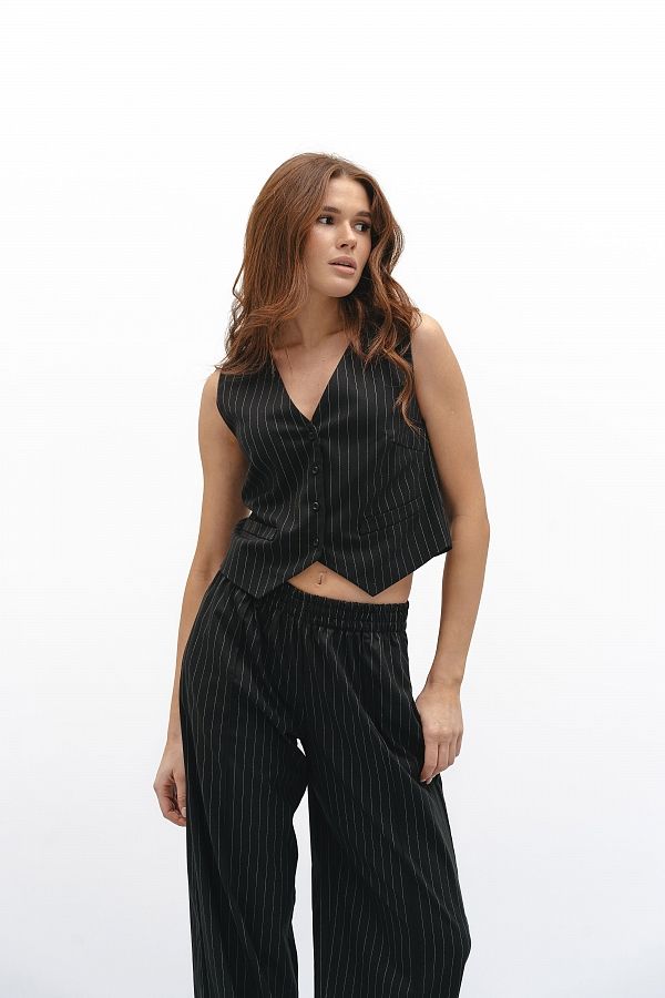 Костюм в смужку чорний ПБ1943/3 #RU# Костюм в полоску черный ПБ1943/3 № 1