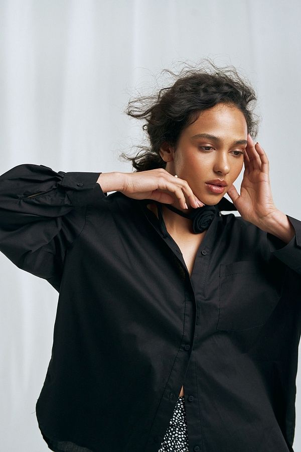 Сорочка котонова класична чорна МБСЧ001/7 #RU# Рубашка котоновая классическая черная МБСЧ001/7 № 2