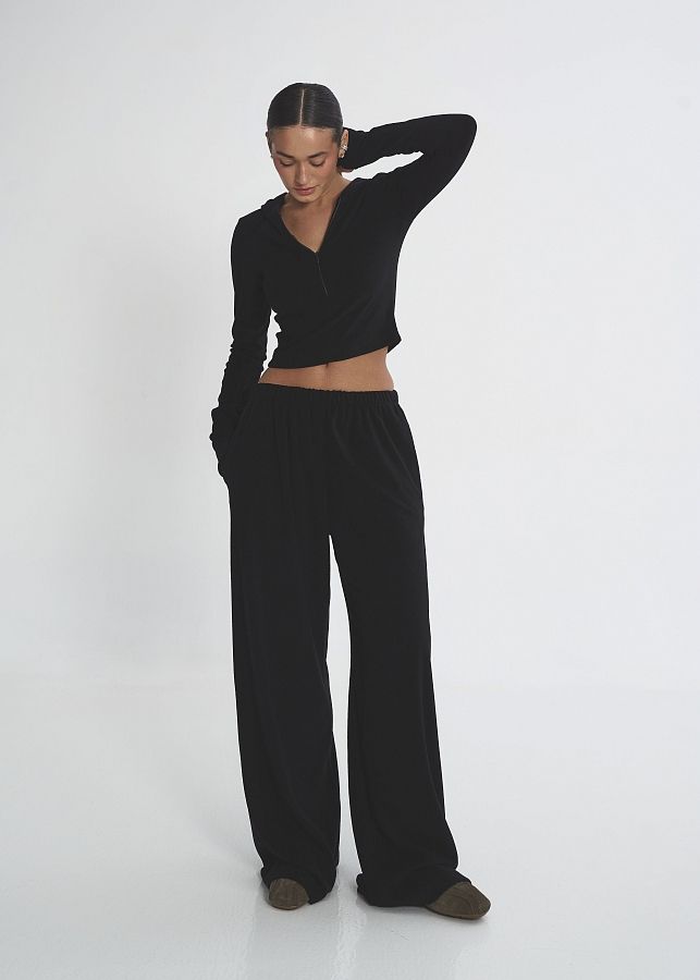 Костюм приталений із замком чорний KOSPR/5 #RU# Костюм приталенный с замком черный KOSPR/5 № 2