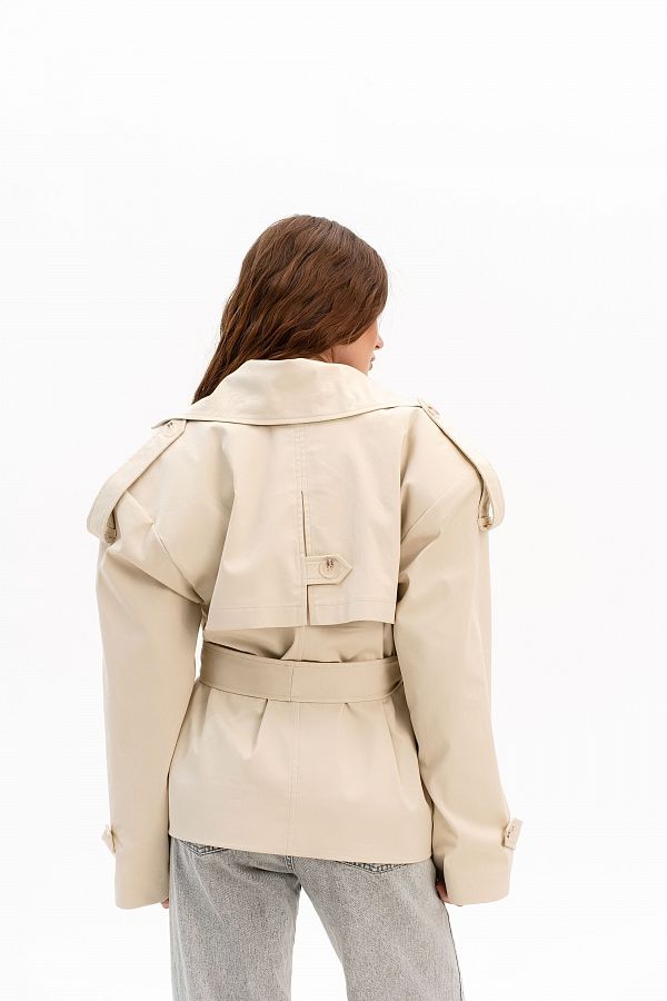 Тренч вкорочений котоновий butter yellow PREM/03 #RU# Тренч укороченный котоновый butter yellow PREM/03 № 6