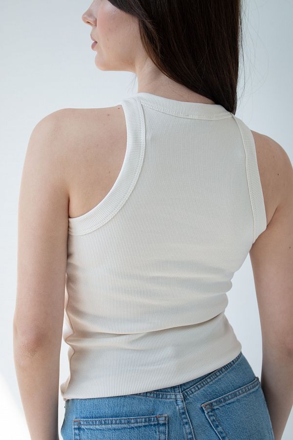 Майка рубчик кремова МА4113/5 #RU# Майка рубчик кремовая МА4113/5 № 5