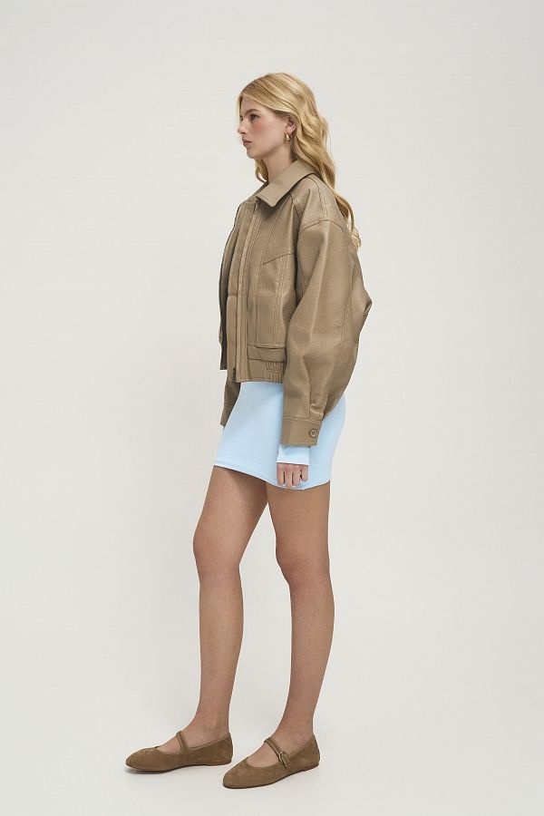 Куртка oversize шкіряна бежева URBAN-01 #RU# Куртка oversize кожаная бежевая URBAN-01 № 6