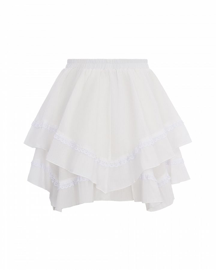 Спідниця з мереживом біла SP2024/1 #RU# Юбка с рюшами белая SP2024/1 № 5
