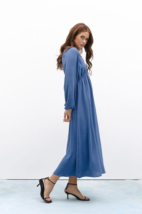 Сукня максі з відкритою спиною темно-синя МБПЛ003/1 № 3