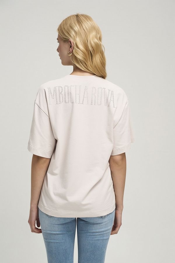Футболка зі стразами MBocharova бежева FB202411/5 #RU# Футболка со стразами MBocharova бежевая FB202411/5 № 2
