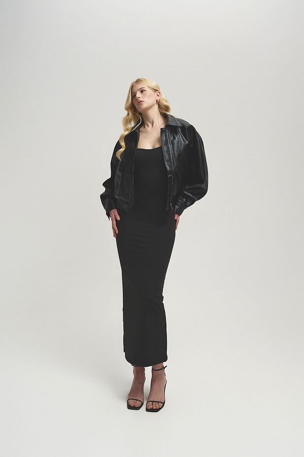 Куртка oversize шкіряна чорна URBAN-01 #RU# Куртка oversize кожаная черная URBAN-01 № 2