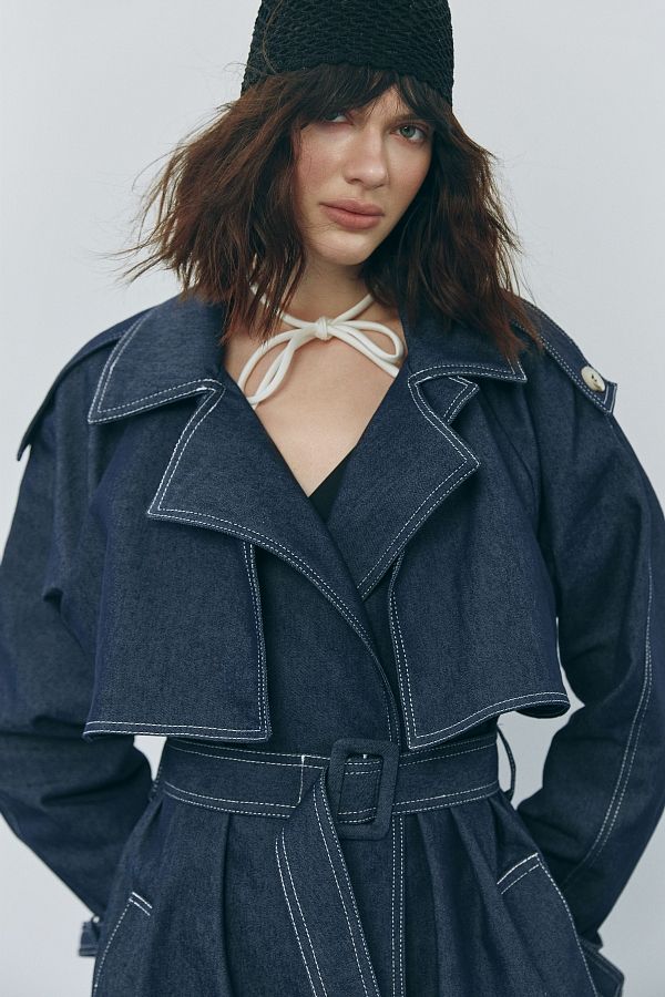 Тренч джинсовий темно-синій C0323/4 #RU# Тренч джинсовый темно-синий C0323/4 № 3