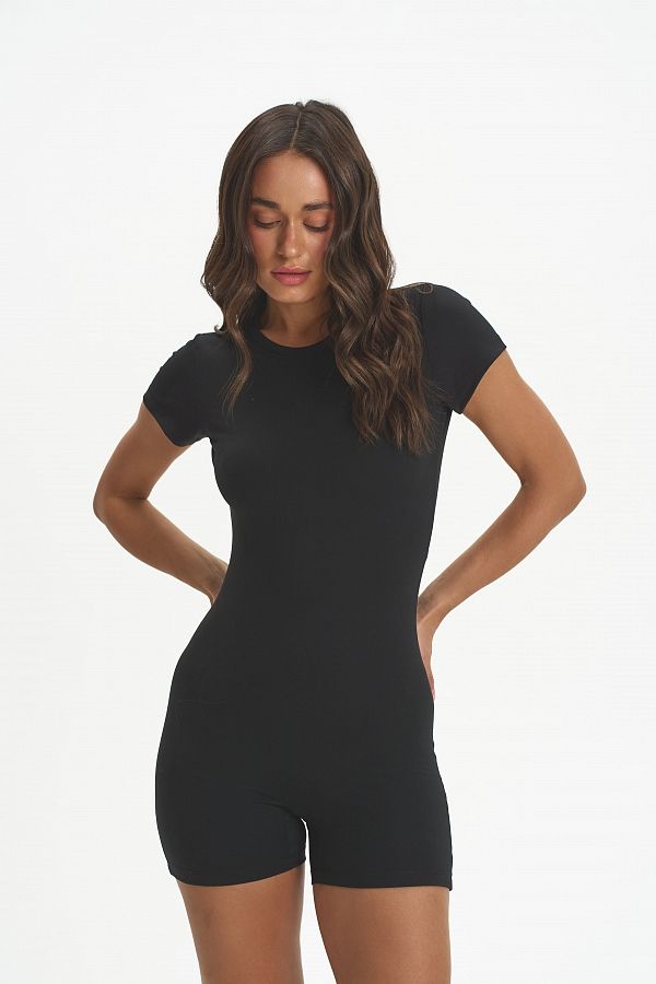 Комбінезон SPORT з відкритою спиною чорний JUMPSUIT/02 #RU# Комбинезон SPORT с открытой спиной черный JUMPSUIT/02 № 1