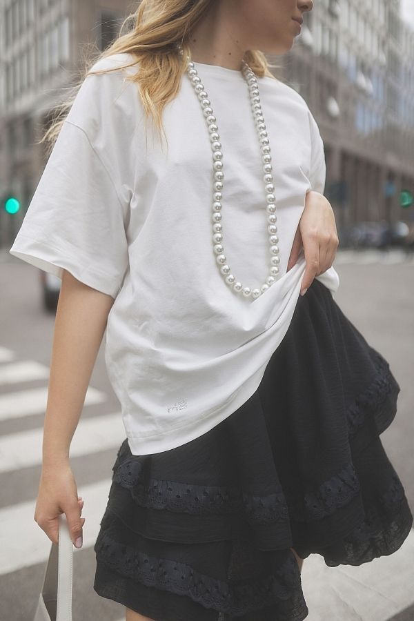 Спідниця з мереживом чорна SP2024/2 #RU# Юбка с рюшами черная SP2024/2 № 1