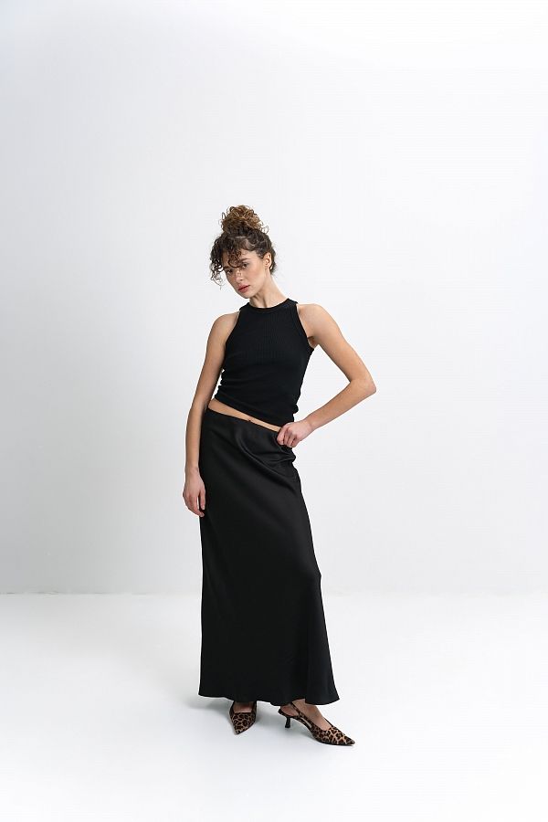 Спідниця максі сатинова чорна НФ-00000777 #RU# Юбка макси сатиновая черная НФ-00000777 № 2