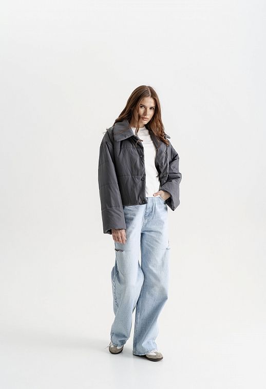 Куртка коротка графітова