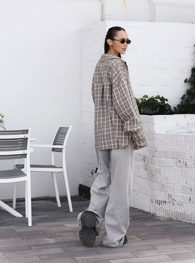 Сорочка в клітинку коричнева ПН07/09 #RU# Рубашка в клетку коричневая ПН07/09 № 3