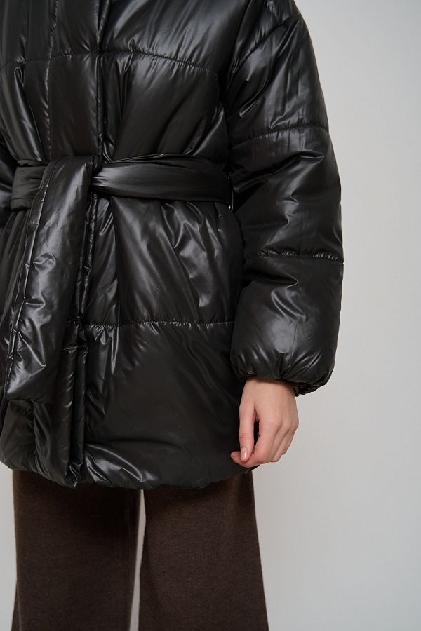 Куртка подовжена з високим коміром на кнопках лаке К0822/2 #RU# Куртка удлиненная с высоким воротником на кнопках лаке К0822/2 № 4