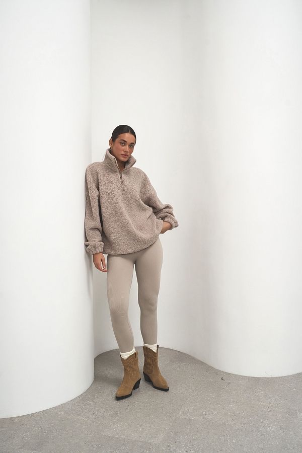 Світшот теді із замком бежевий  TKOFG/03 #RU# Свитшоты TKOFG/03 № 1