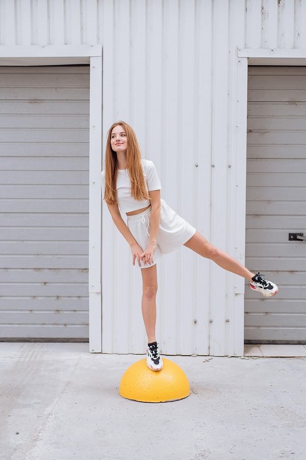 Костюм рубчик футболка с шортами молочный Н1021 #RU# Костюм рубчик футболка с шортами. Н1021 № 5