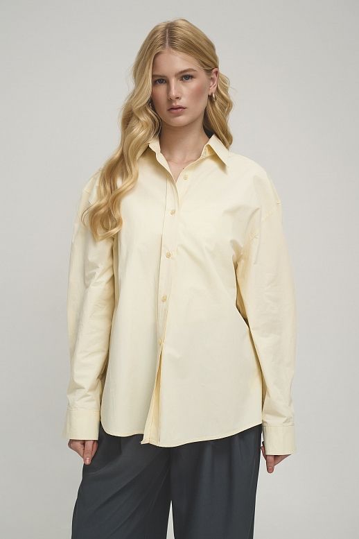 Сорочка класична вільного крою лимонна - №2