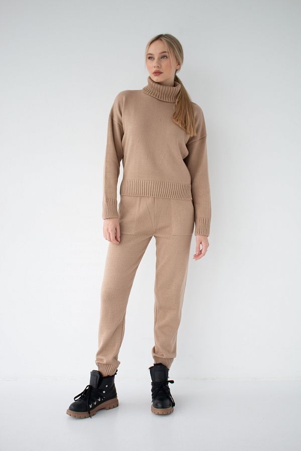 Костюм в’язаний капучіновий VZ101 #RU# Костюм трикотажный капучиновый VZ101 № 3