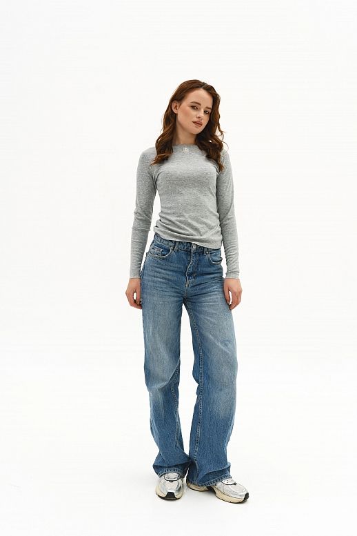 Лонгслів приталений меланжевий